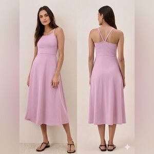NWT Pact Organic English Lavender Fit & Flare Midi Dress - S